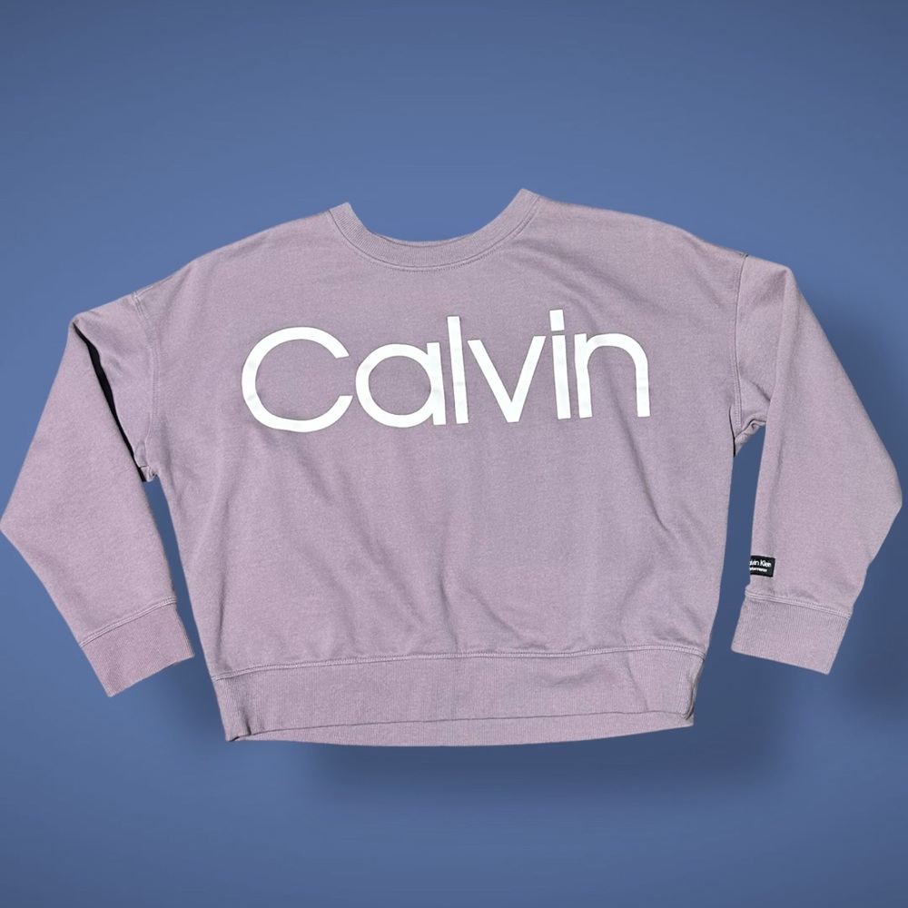 Calvin Klein Performances Women L Purple Lavender Sweatshirt Logo Oversized